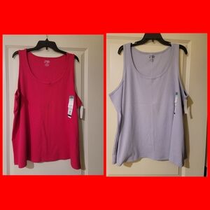 NWT-Time and Tru Women’s Scoop Neck Tank Tops - (2-Pack)